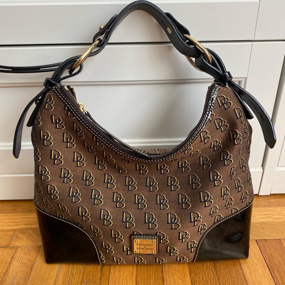 Dooney & Bourke Brown and Black Hobo Bag